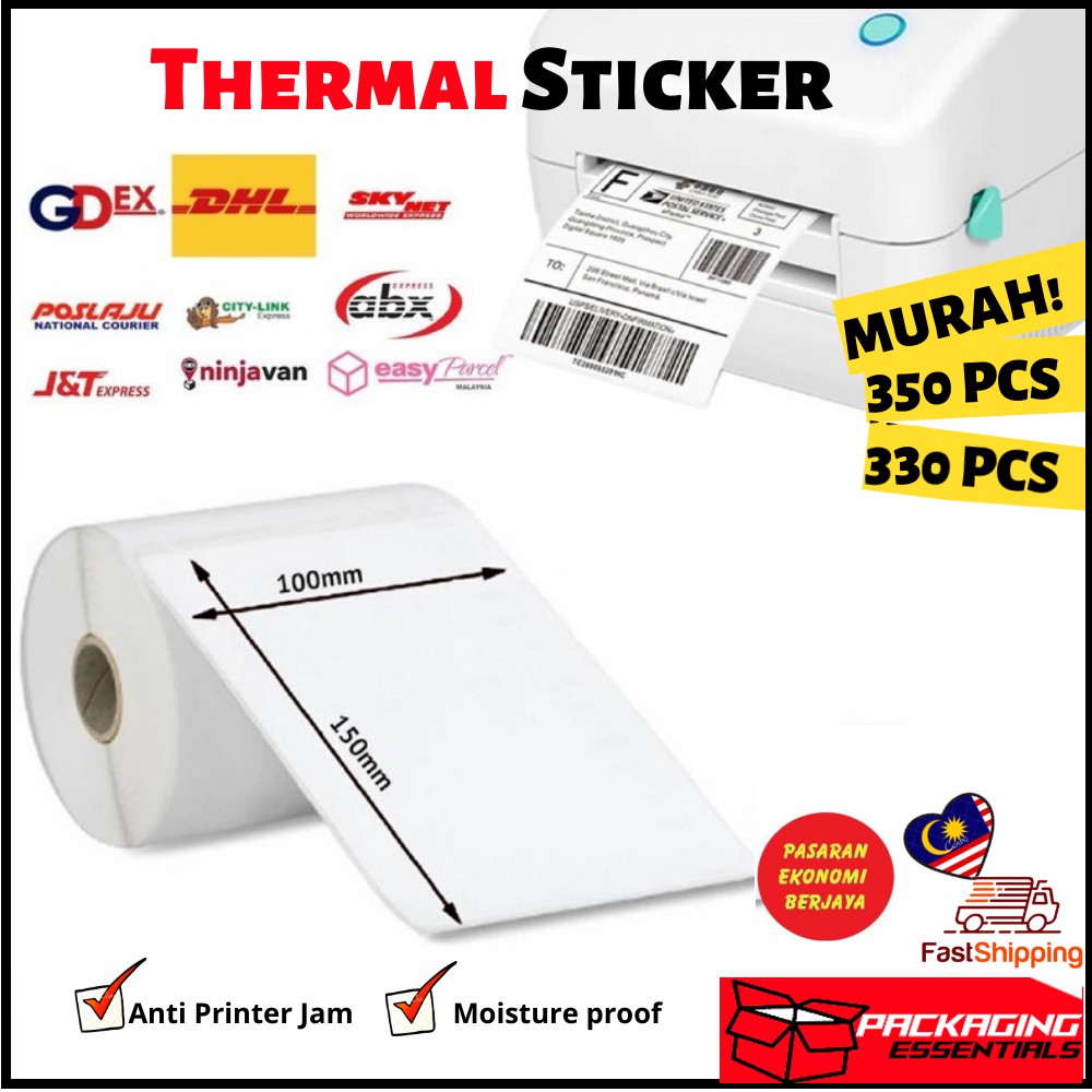 Waybill A6 Thermal Sticker 350pcs Roll Thermal Label Stick 100mm 150mm