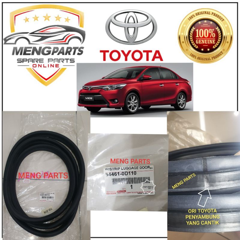 Original Toyota Vios Ncp Y Y Rear Bonnet Rubber Belakang