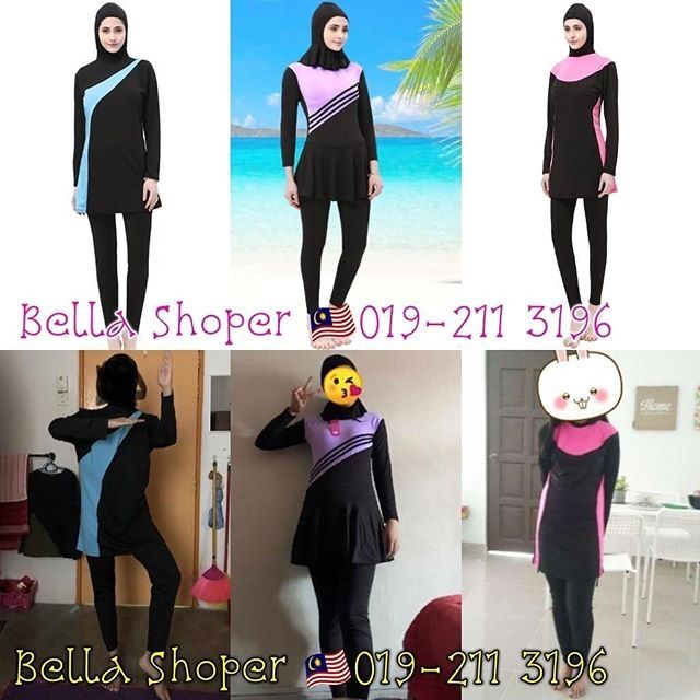 Burkini Bikini Bakini Baju Mandi Renang Muslimah Swimming Swimsuit