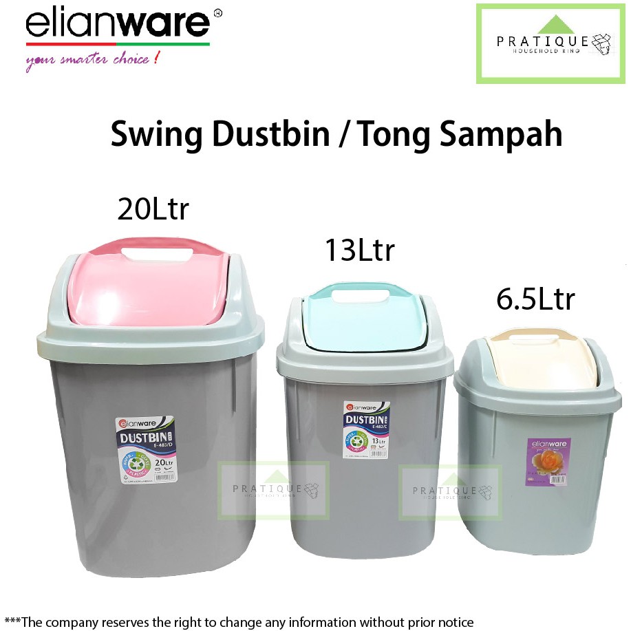 Elianware Swing Top Dustbin Recycle Dustbin Flip Top Bin Tong