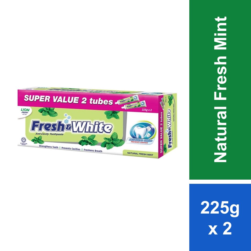 Fresh White Toothpaste Natural Fresh Mint Super Value Pack G X S