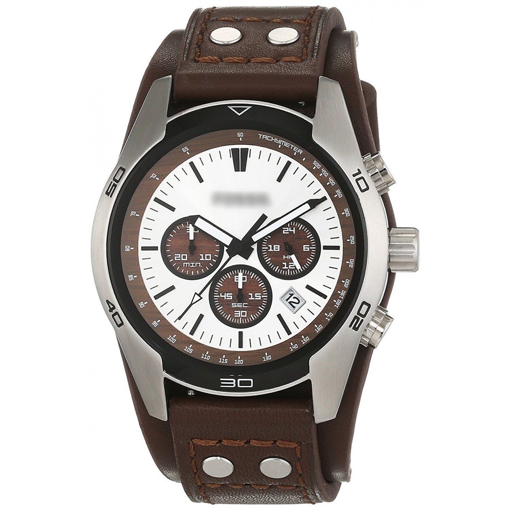 Authentic Original Fossil Men S Coachmen Chronograph Cuff Leather Watch