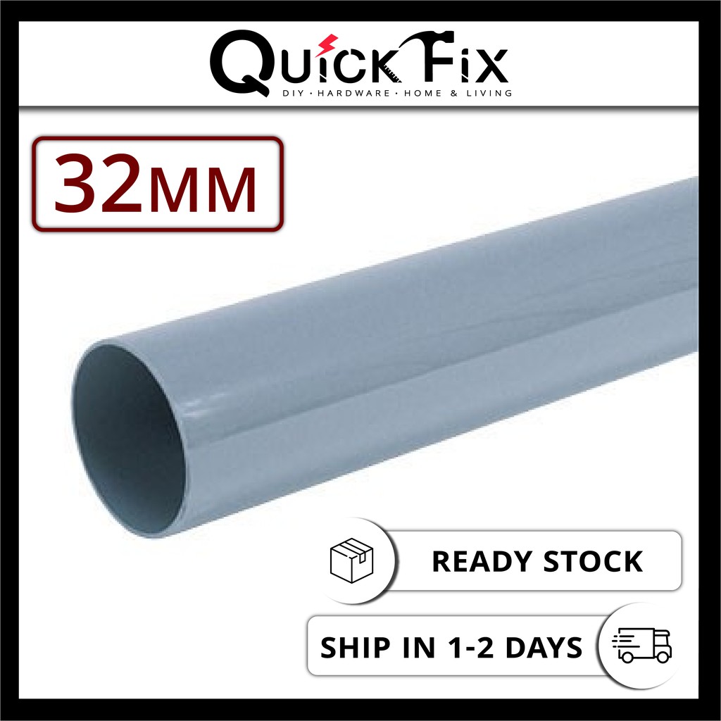 Quickfix Pvc Pipe Meter X Mm Class D Paip Air Kelabu Plastik