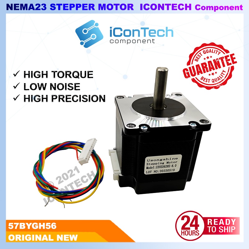 Nema 23 Stepper Motor Bipolar 1 8deg 1 2Nm 2 8A 57x56mm 4 Wires 3D