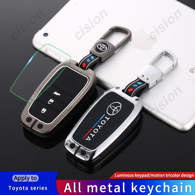 Luminous Zinc Alloy Silicone Smart Car Key Fob Cover Case For Toytoa