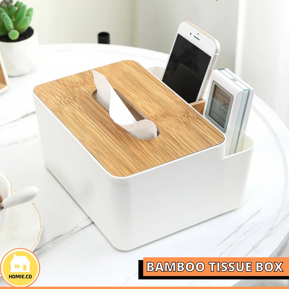 Ready Stock Wood Bamboo Tissue Box Car Napkin Tissue Holder Box Study