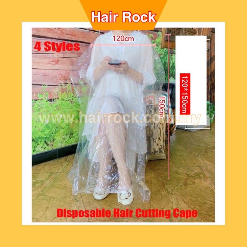 KL Ready Stock Disposable Plastic Hair Dye Salon Cape PE Hairdressing