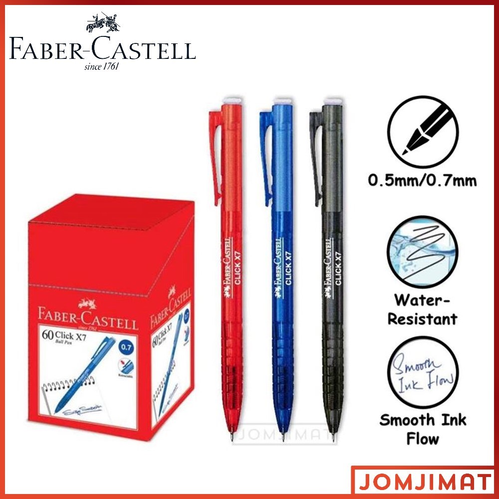 Faber Castell Click X Ball Pen Click X5 0 5mm 1425 Click X7 0 7mm 1422