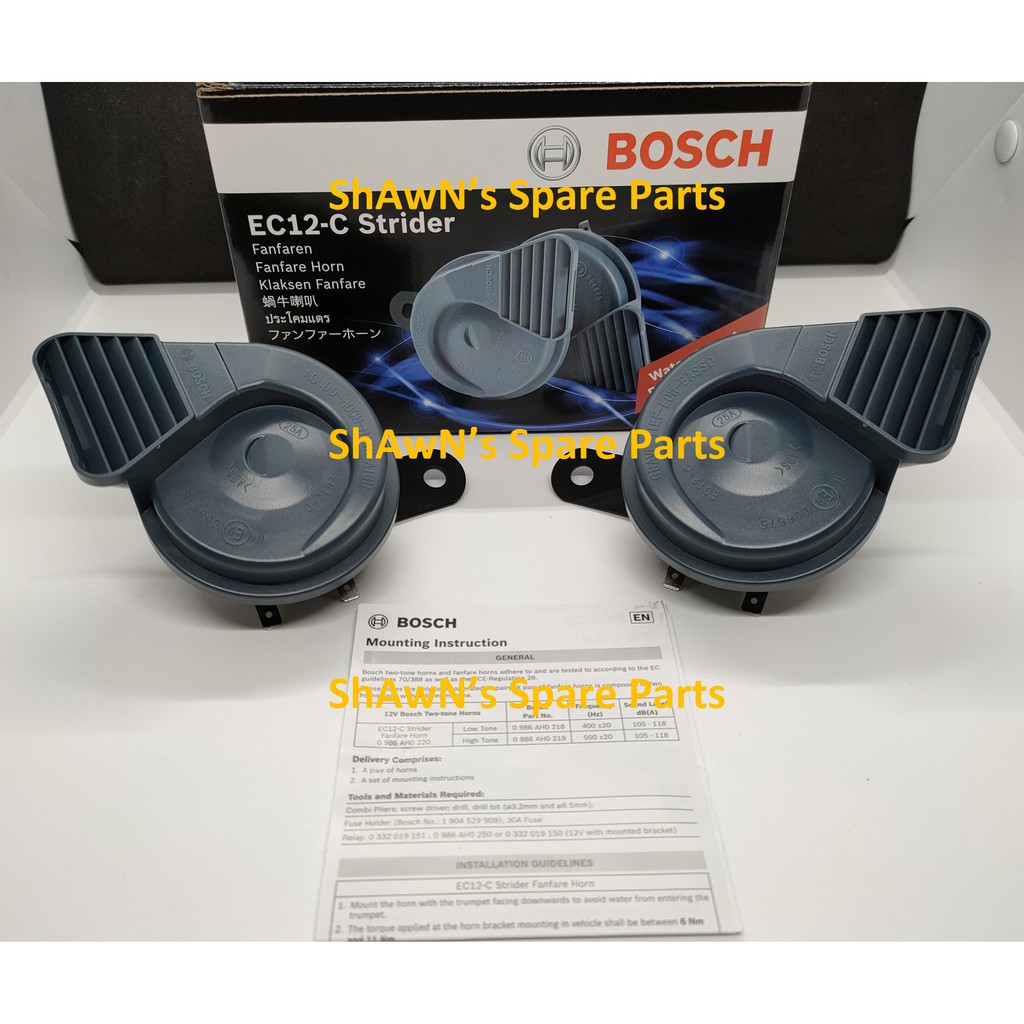 BOSCH BM Horn EC12 C Strider 12V Fanfare Compact Plus Car BM HORN EC12C