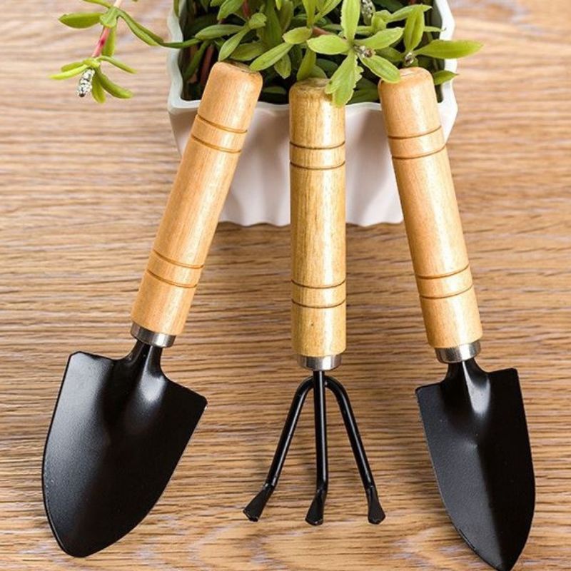 Set Of 3 Mini Garden Plant Tools Gardening Tool Spade Shovel Rake