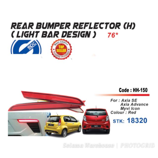 Perodua Axia Advanced Myvi Icon G Spec Reflector Led Light Bar Red