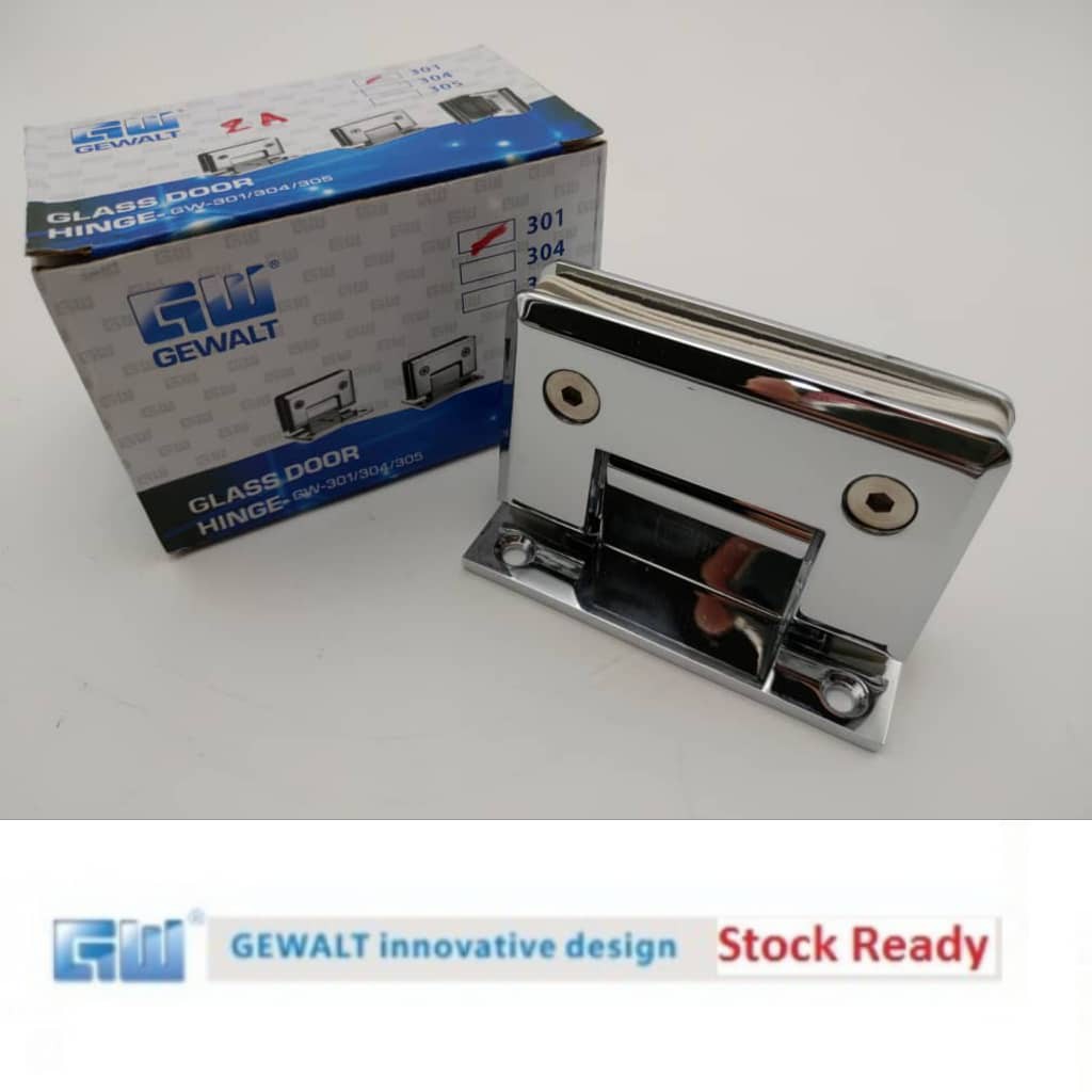 Glass To Wall Shower Hinge Zink Alloy Silver Pair Shopee Malaysia