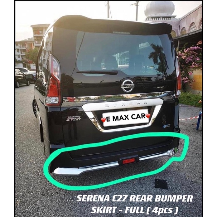 NISSAN SERENA C27 REAR BUMPER CHROME REAR SKIRT CHROME Shopee Malaysia