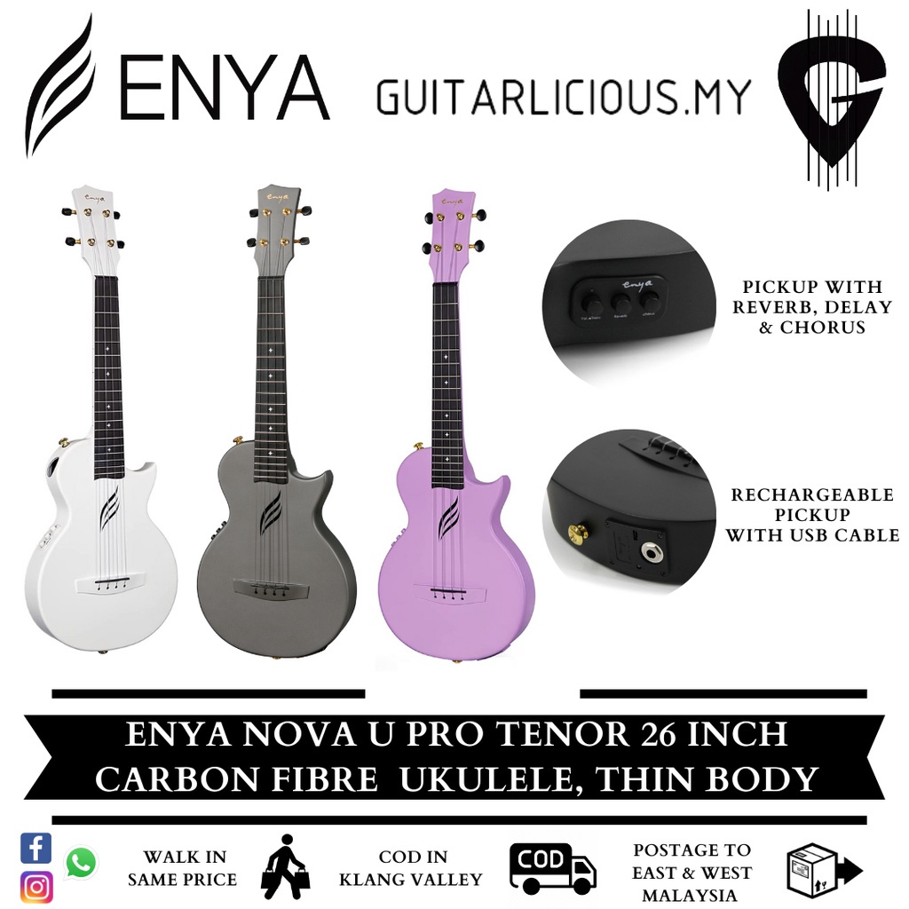 Enya Nova Ue Pro Tenor Inch Carbon Fibre Polycarbonate Ukulele