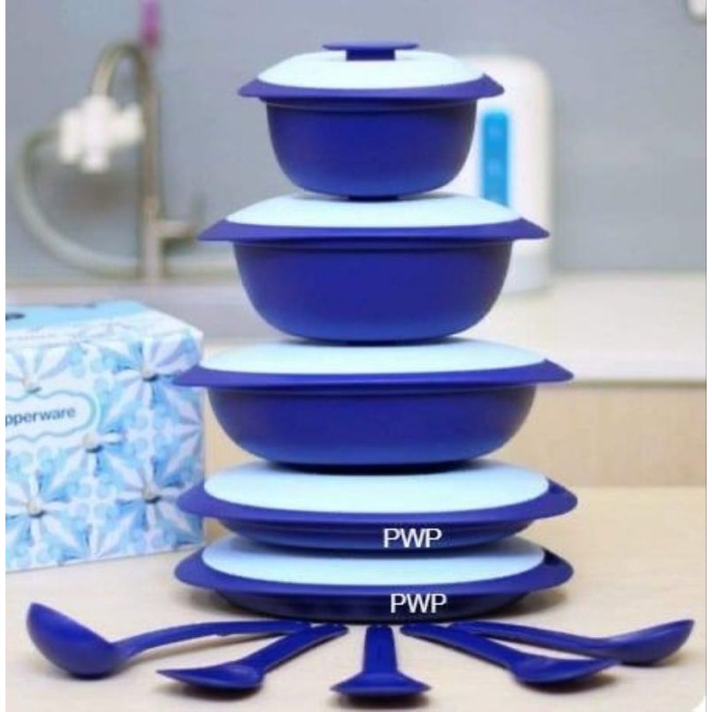 Royal Blue Serveware Set Tupperware Shopee Malaysia