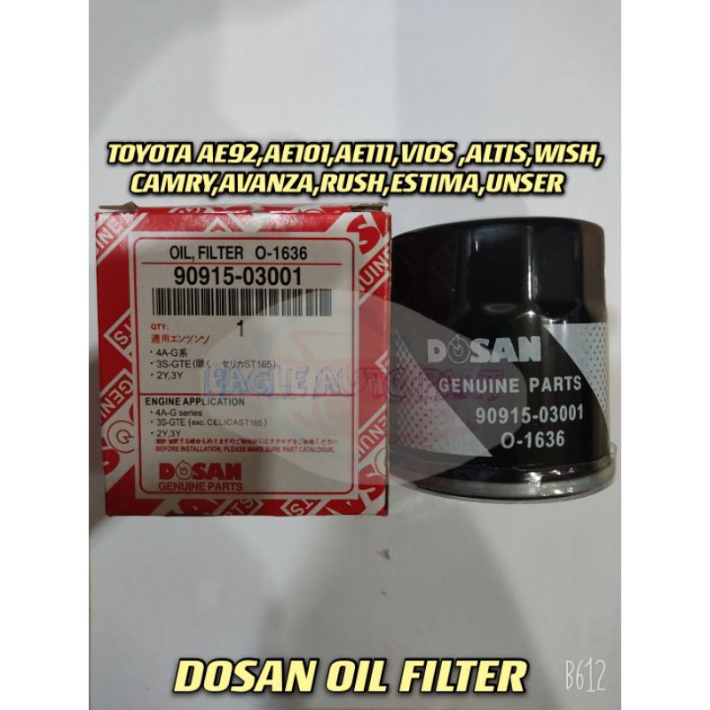 Dosan Oil Filter Toyota Ae Ae Ae Ke Vios Altis Camry Estima