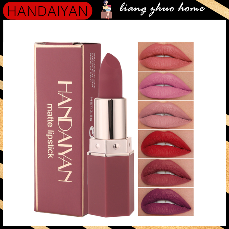 Ready Stock HANDAIYAN Sexy Matte Lipstick Lip Gloss Waterproof Nude