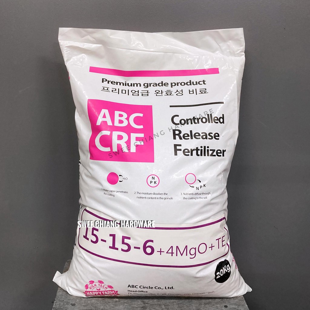 ABC CRF Controlled Release Fertilizer 15 15 6 4 20kg 控放肥移植埋肥料Transplant