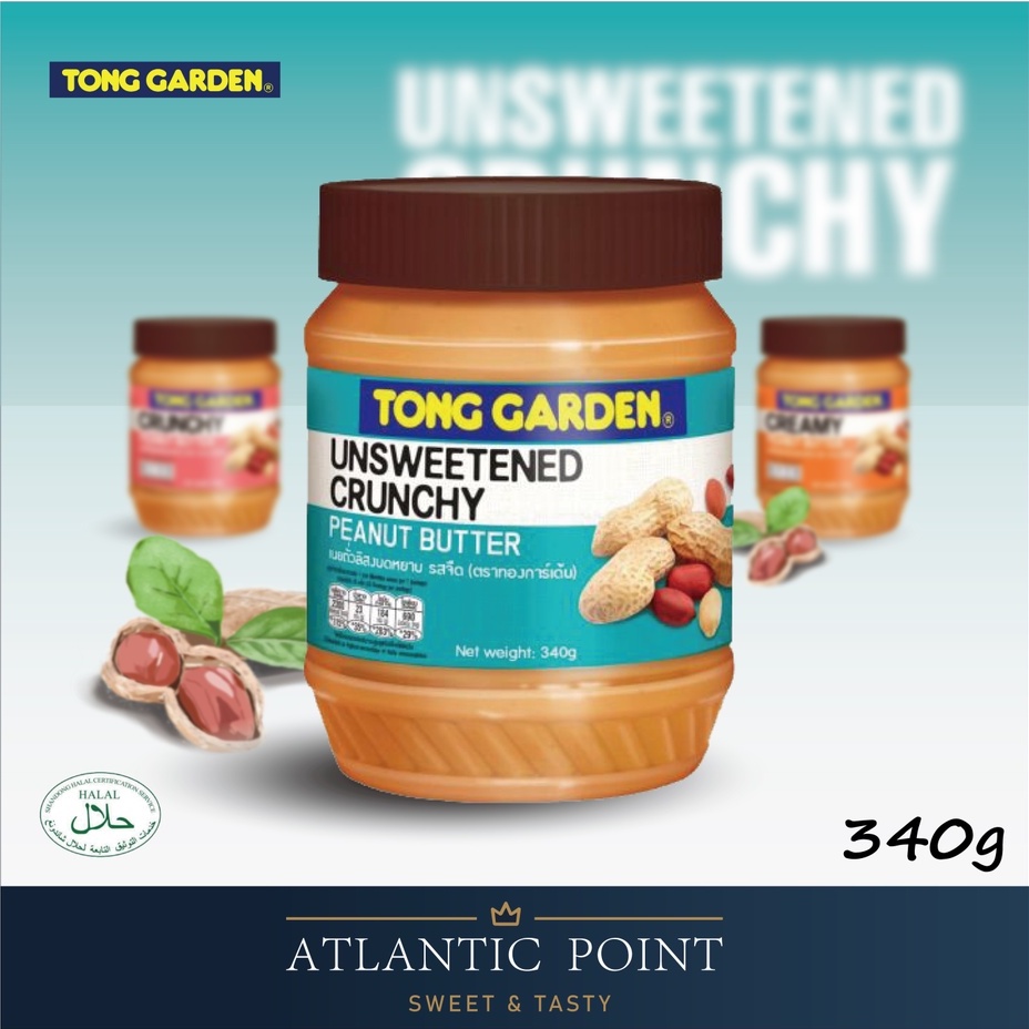 Tong Garden Unsweetened Crunchy Peanut Butter No Sugar 340g Mentega