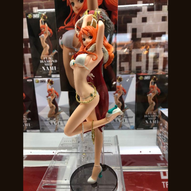 Original Banpresto One Piece Stampede Nami Flag Diamond Ship Figure