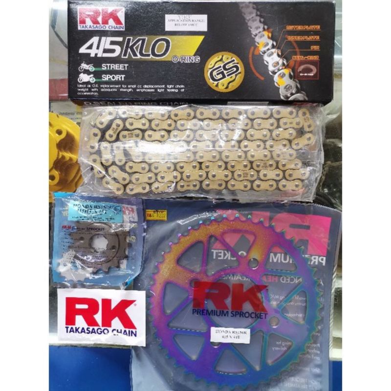 Rs Original Rk Rkm Titanium Rainbow Ero Klo Oring Gold Chain