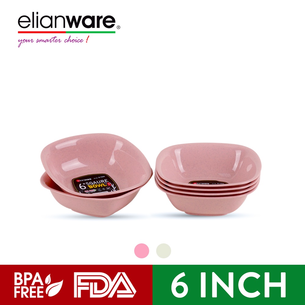 Elianware Marble Dining Square Salad Bowl Soup Mangkuk Bowl Set