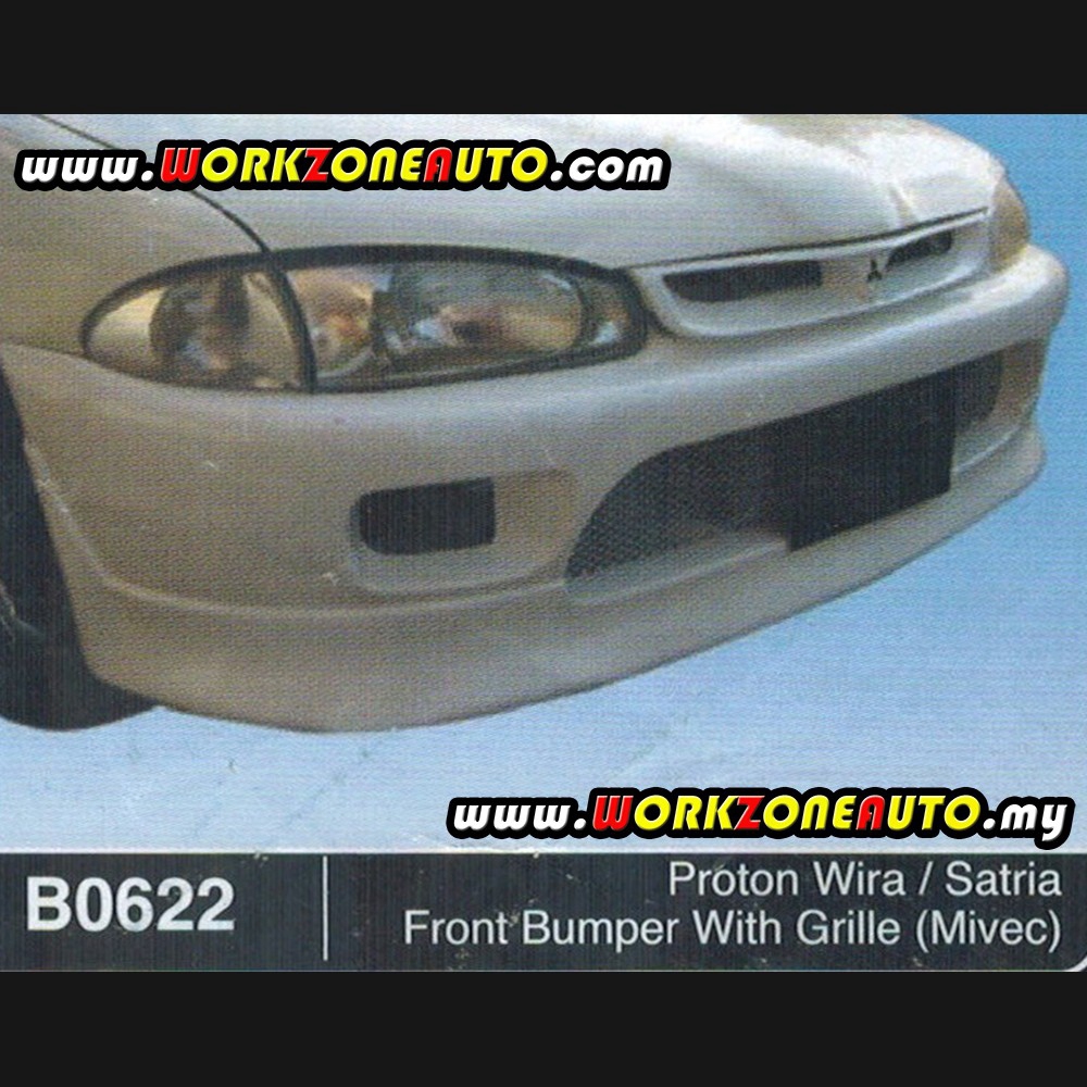 B0622 Proton Wira Satria Fiber Front Bumper With 0508 Mivec