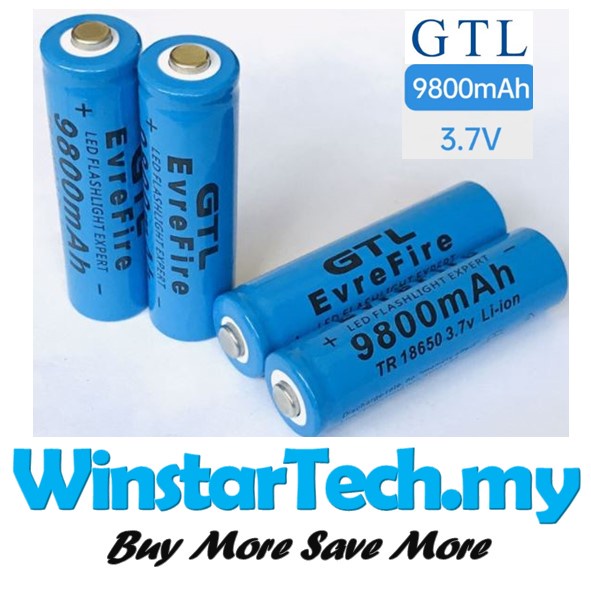 GTL EvreFire ULTRAFIRE 16340 14500 18650 26650 Battery 3 7V 8800