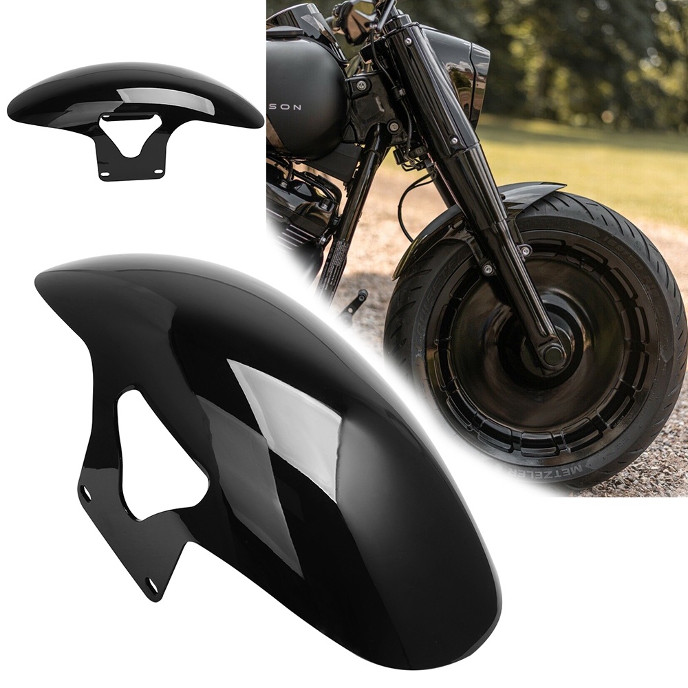 Motorcycle Gloss Black Front Fender Mudguards Cover For Harley Softail