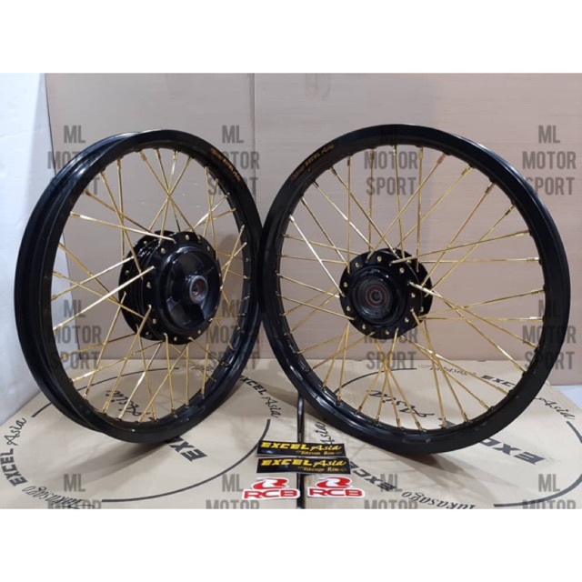 RXZ Rim Takasago Excel Asia 160x18 RCB Lidi Gold Hub Gantang Black