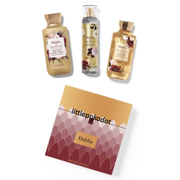 Original BBW DAHLIA Gift Set FULL SIZE With Exclusive Gift Box By Bath Body Works Shopee