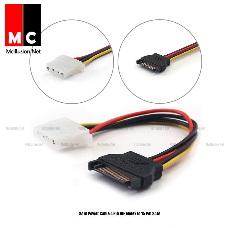 Readystock Sata Power Cable Pin Ide Molex To Pin Sata Shopee