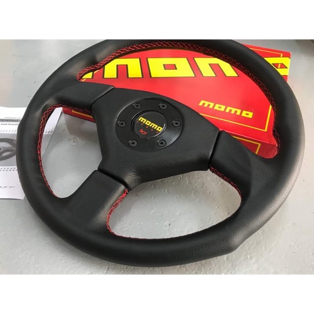 Momo Evo Momo Prototipo Full Black Leather Steering Wheel Momo Monte