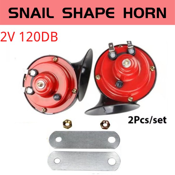 Pcs Type R Racing V Red Air Horn Snail Set Loud Dual Twin Tone