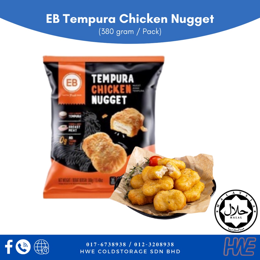 Halal Eb Tempura Chicken Nugget Frozen Gm Pkt Shopee Malaysia