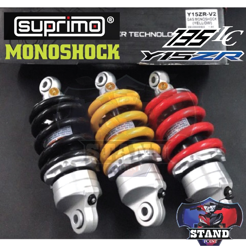 GAS MONOSHOCK SUPRIMO V2 ADJUSTABLE YELLOW BLACK RED YAMAHA Y15ZR Y15