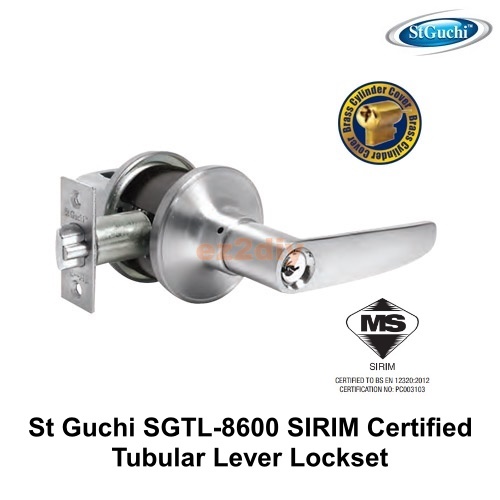 St Guchi SGTL 8600 SIRIM Certified Tubular Lever Lockset Tombol Pintu