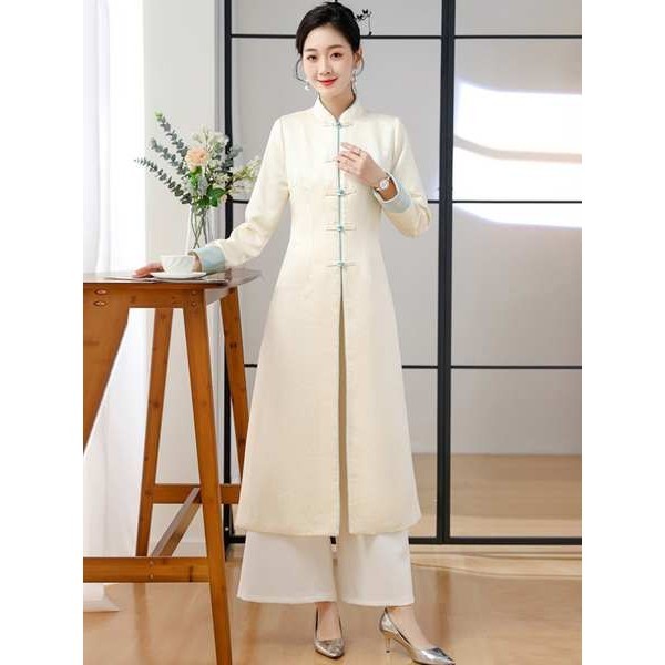 Cheongsam Muslimah 2024 Musim Bunga Gaya Cina Tang Suit Hanfu Suit