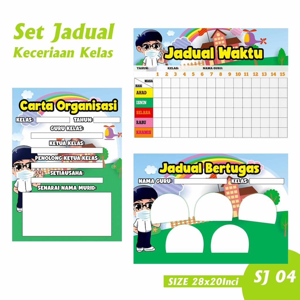 Set Banner Hiasan Kelas Alas Meja Murid Keceriaan Kelas Hiasan Kelas