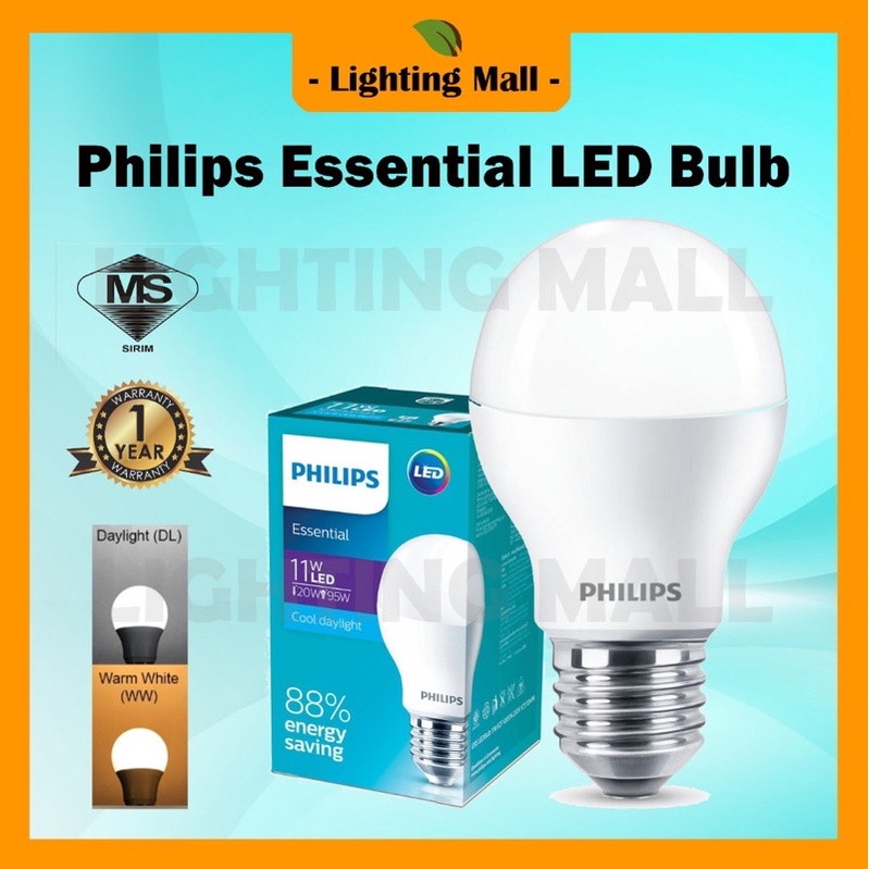 Sirim Original Philips Essential Led E Bulb W W W W W Energy