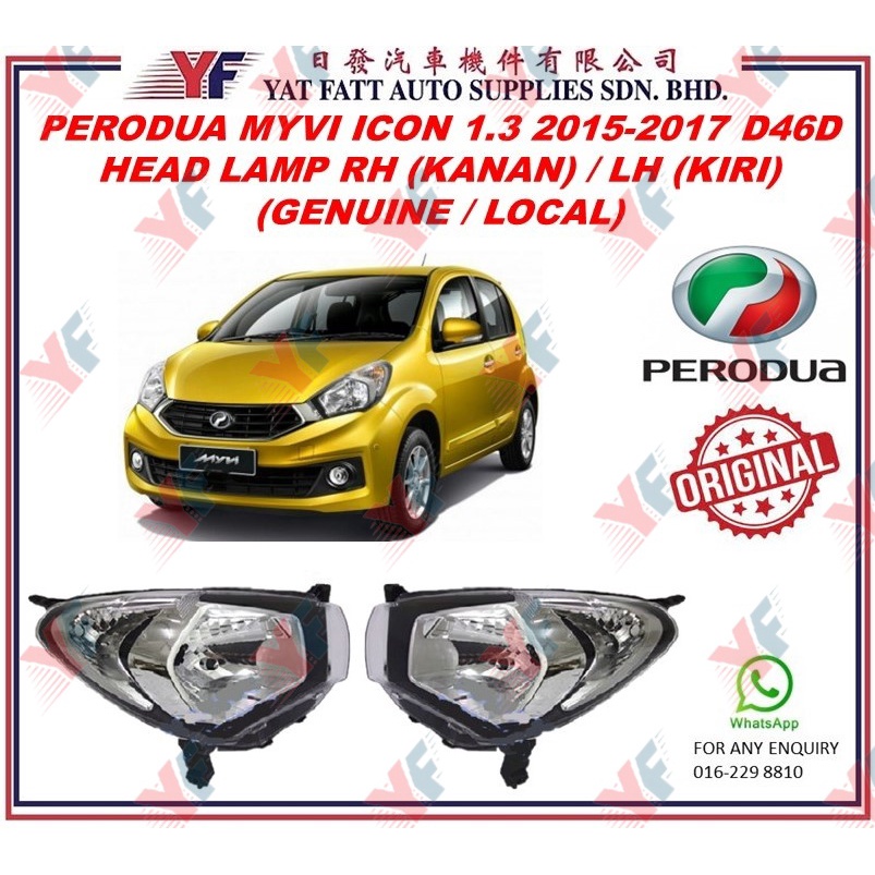 Perodua Myvi Icon D D Head Lamp Rh Kanan Lh Kiri