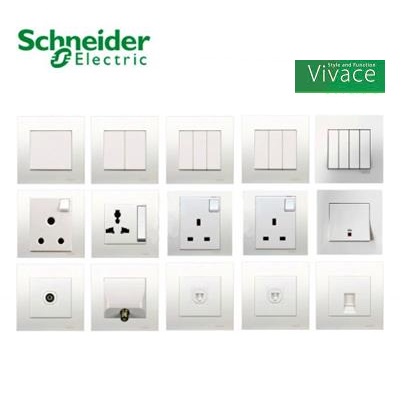 Schneider Vivace White Series Switches Socket G G G G A A