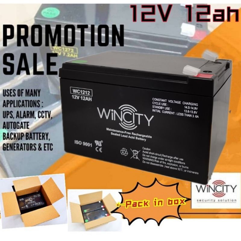 Wss Genuine Wincity V Ah Rechargeable Seal Lead Acid Battery For