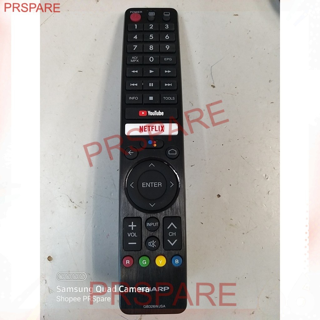 SHARP GB 326 WJSA ORIGINAL ANDROID LED TV REMOTE CONTROL GB326WJSA 2TC