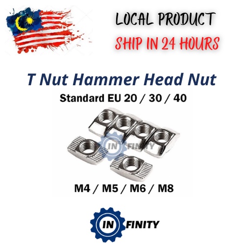 T Nut Hammer Head Fasten Nut Connector T Rhombus For EU 20 30 40 Series