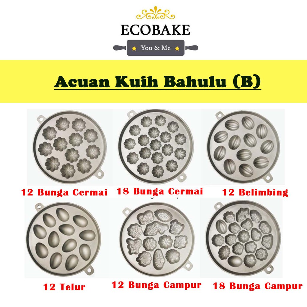 Acuan Kuih Bahulu Bahulu Mould Aluminium Bulat Besar 12 18 Bunga