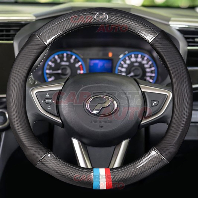 Factory Price Perodua Carbon Fiber Leather Steering Cover Penutup