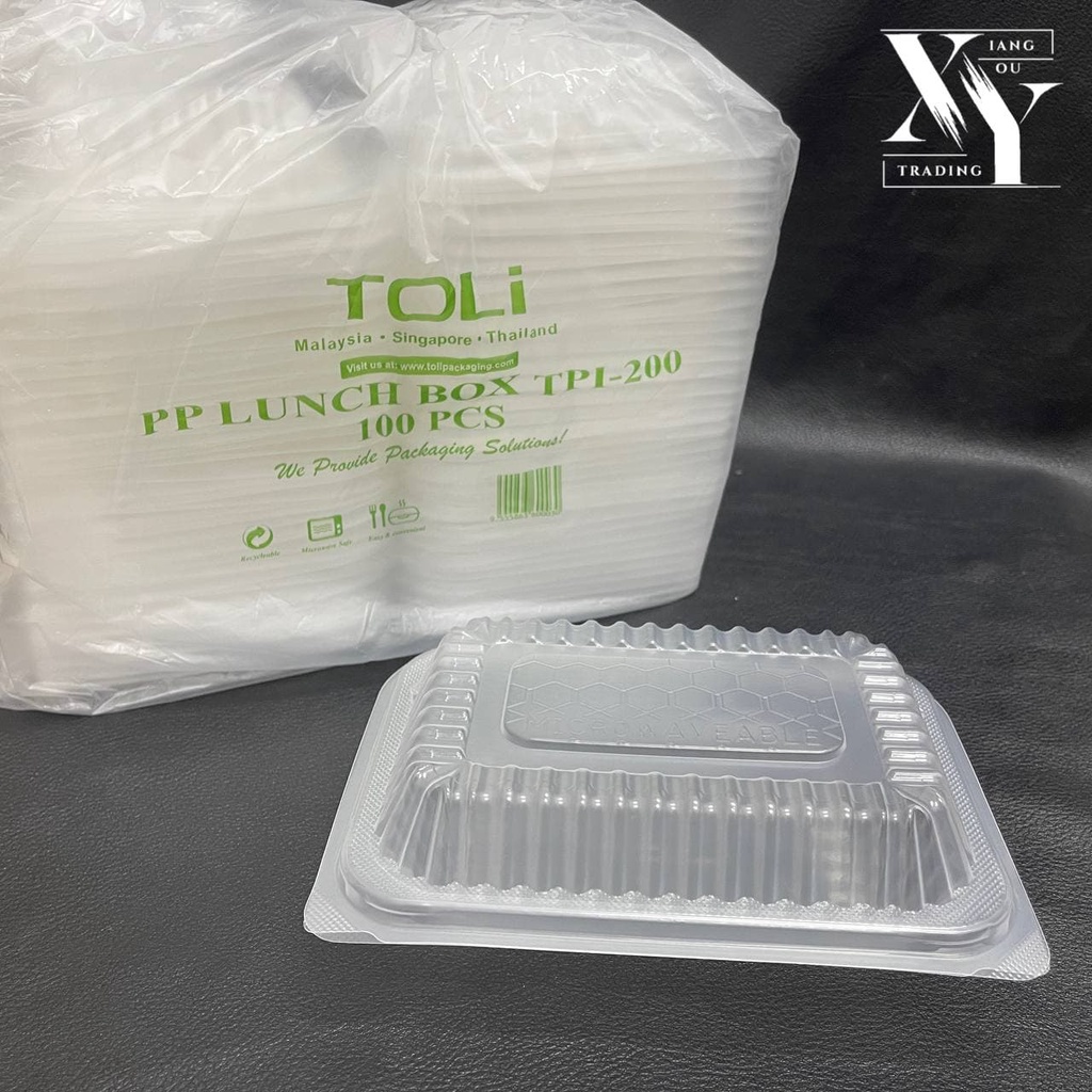 Toli TPI 200 Disposable PP Lunch Box Burger Box TPI 200 TPI200 Kotak