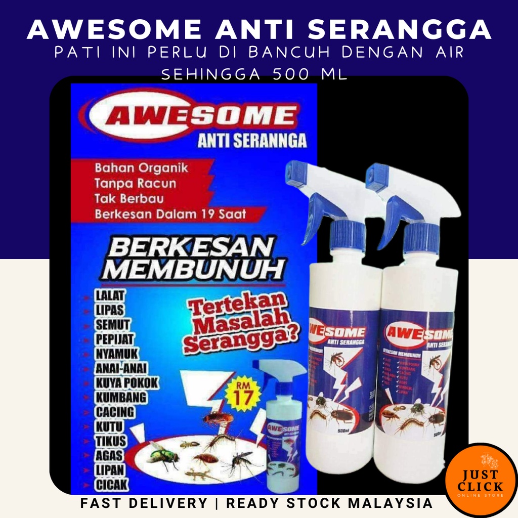 AWESOME SPRAY ANTI SERANGGA SEMUT LIPAS PATI KENA BANCUH DENGAN AIR