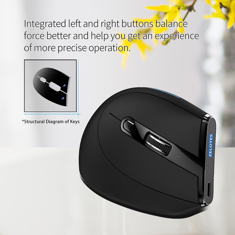 Victsing F A Vertical Ergonomic G Wireless Mouse Gear Dpi Led